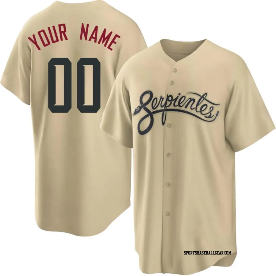 Custom Men's Arizona Diamondbacks Gold Replica 2021 City Connect Cool Base Jersey
