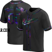 Custom Men's Baltimore Orioles Black Holographic Replica Alternate Jersey