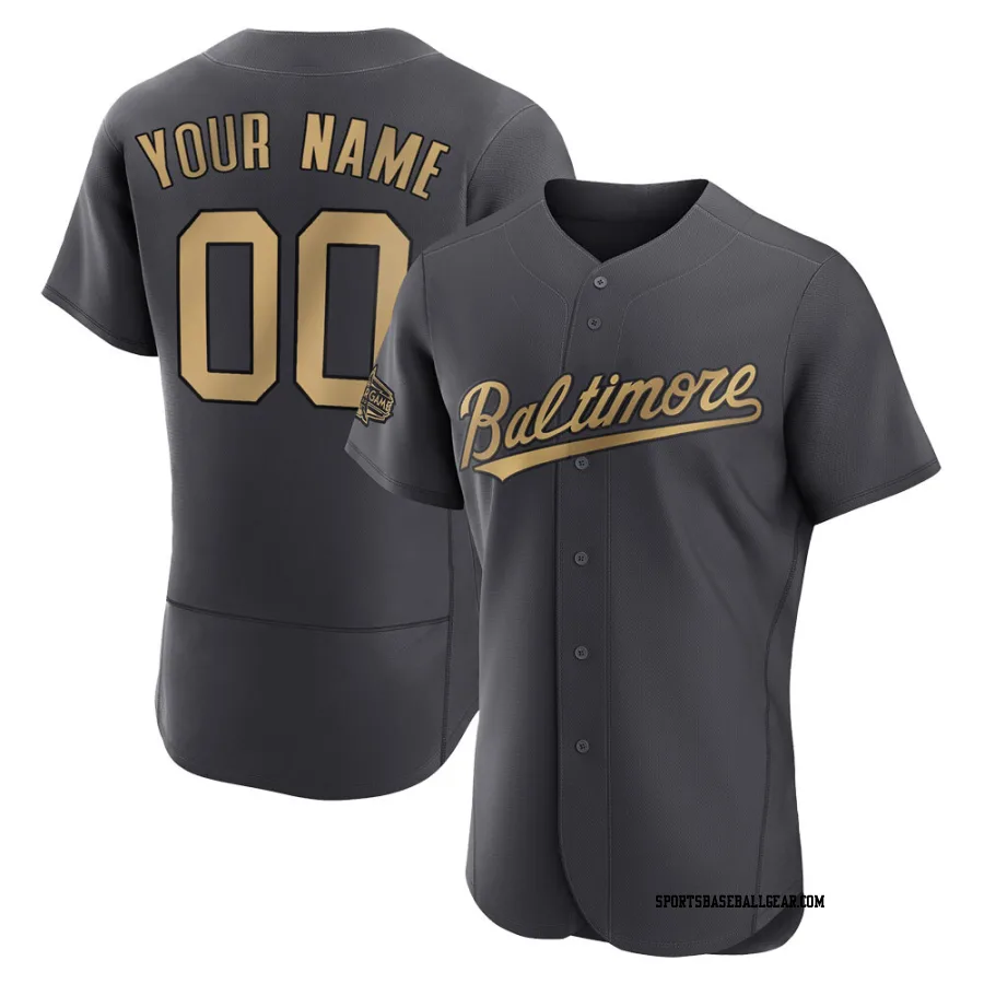 Custom Men's Baltimore Orioles Charcoal Game Authentic 2022 All-Star Jersey