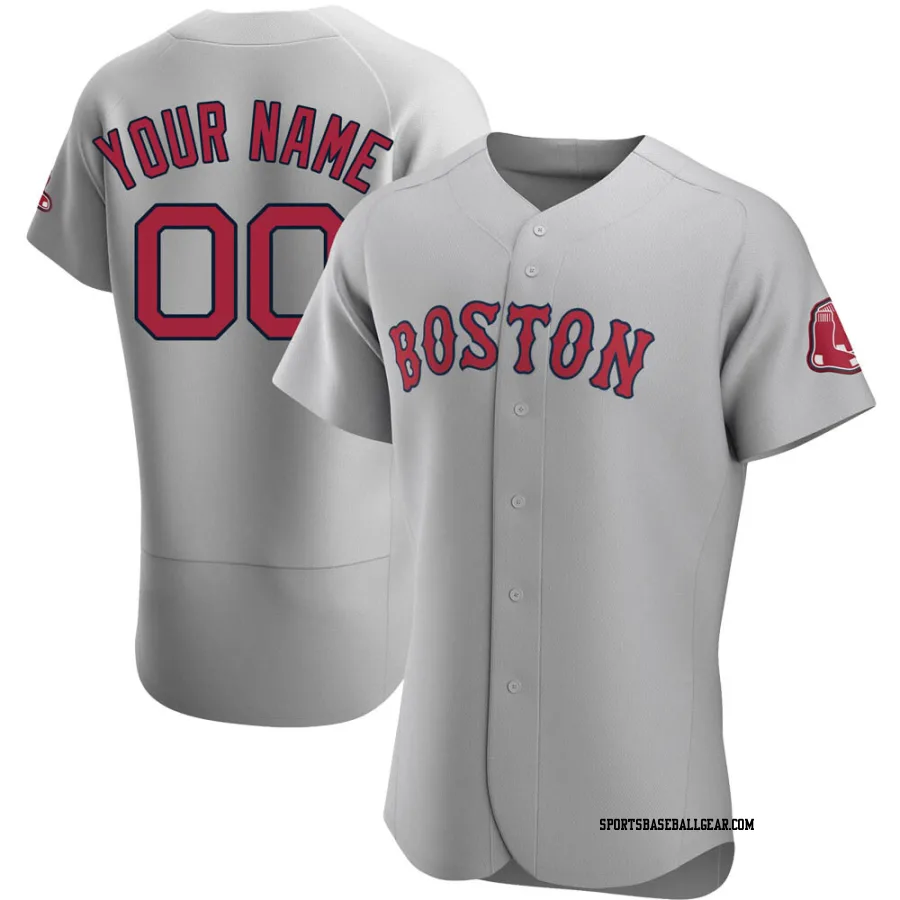 Custom Men's Boston Red Sox Gray Authentic Road Jersey