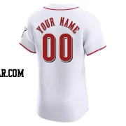 Custom Men's Cincinnati Reds White Elite Home Jersey