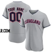 Custom Men's Cleveland Guardians Gray Authentic Road Jersey