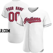 Custom Men's Cleveland Guardians White Authentic Home Jersey