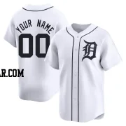 Custom Men's Detroit Tigers White Limited Home Jersey