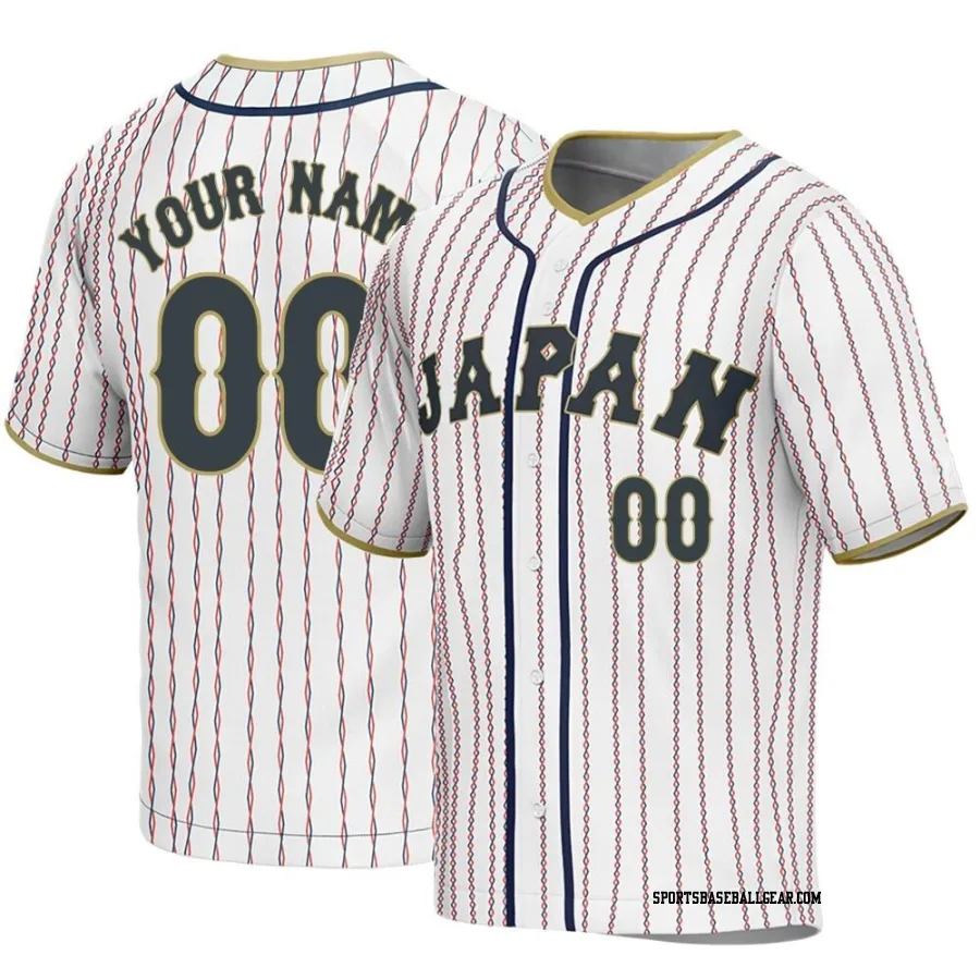 Custom Men's Japan Baseball White Replica 2023 World Baseball Classic Jersey