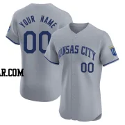 Custom Men's Kansas City Royals Gray Elite Road Jersey