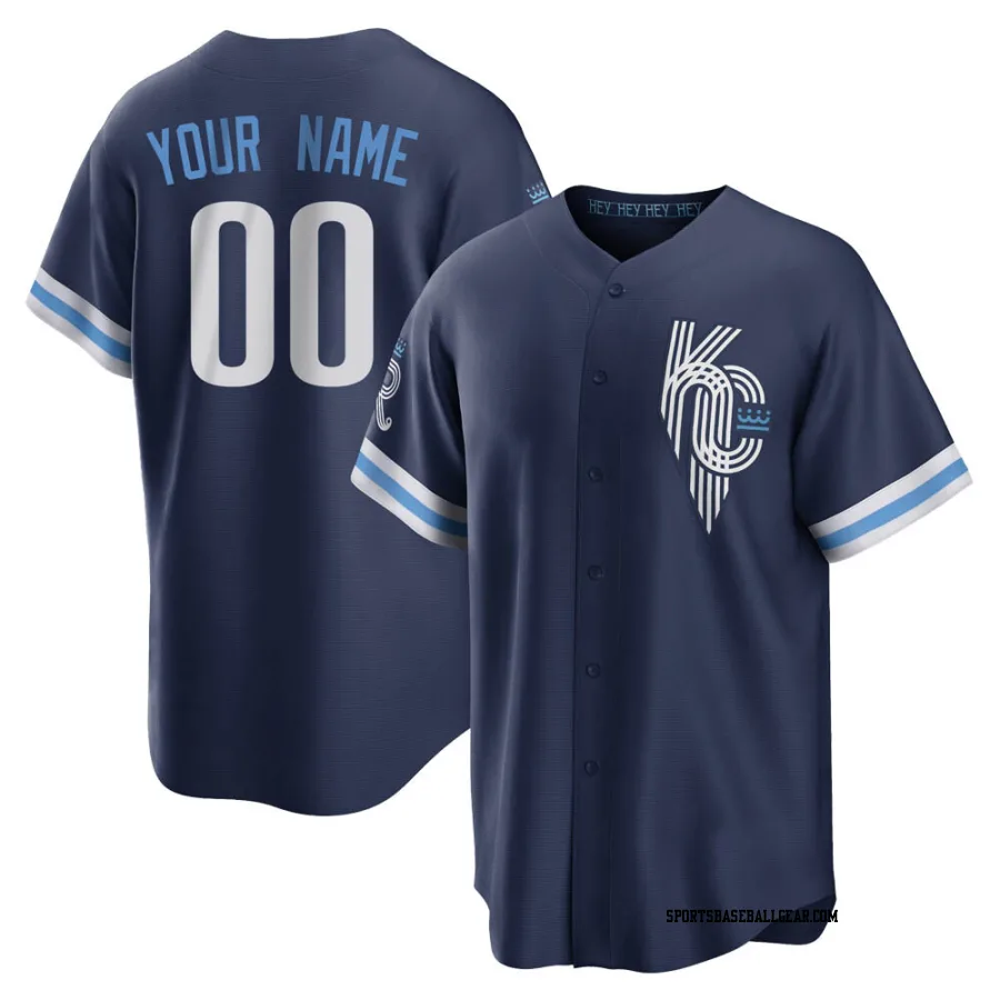 Custom Men's Kansas City Royals Navy Replica 2022 City Connect Jersey