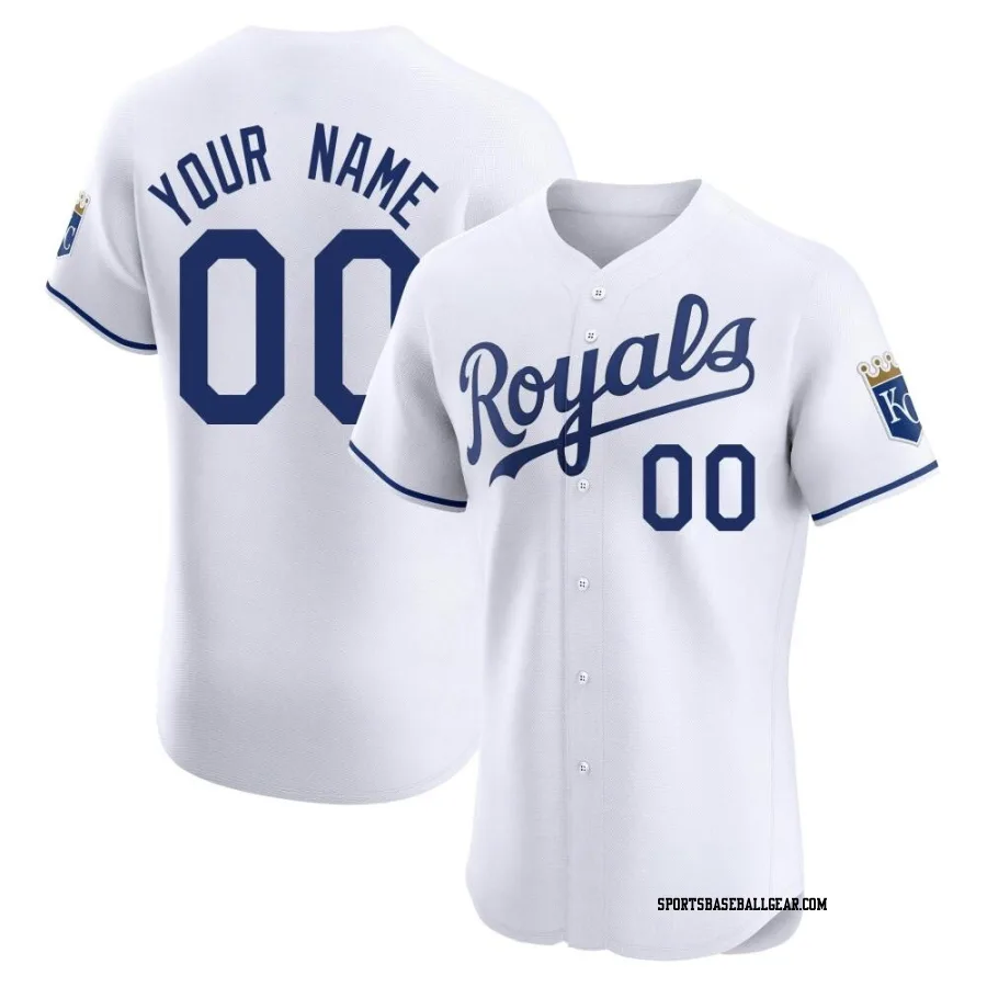 Custom Men's Kansas City Royals White Elite Home Jersey