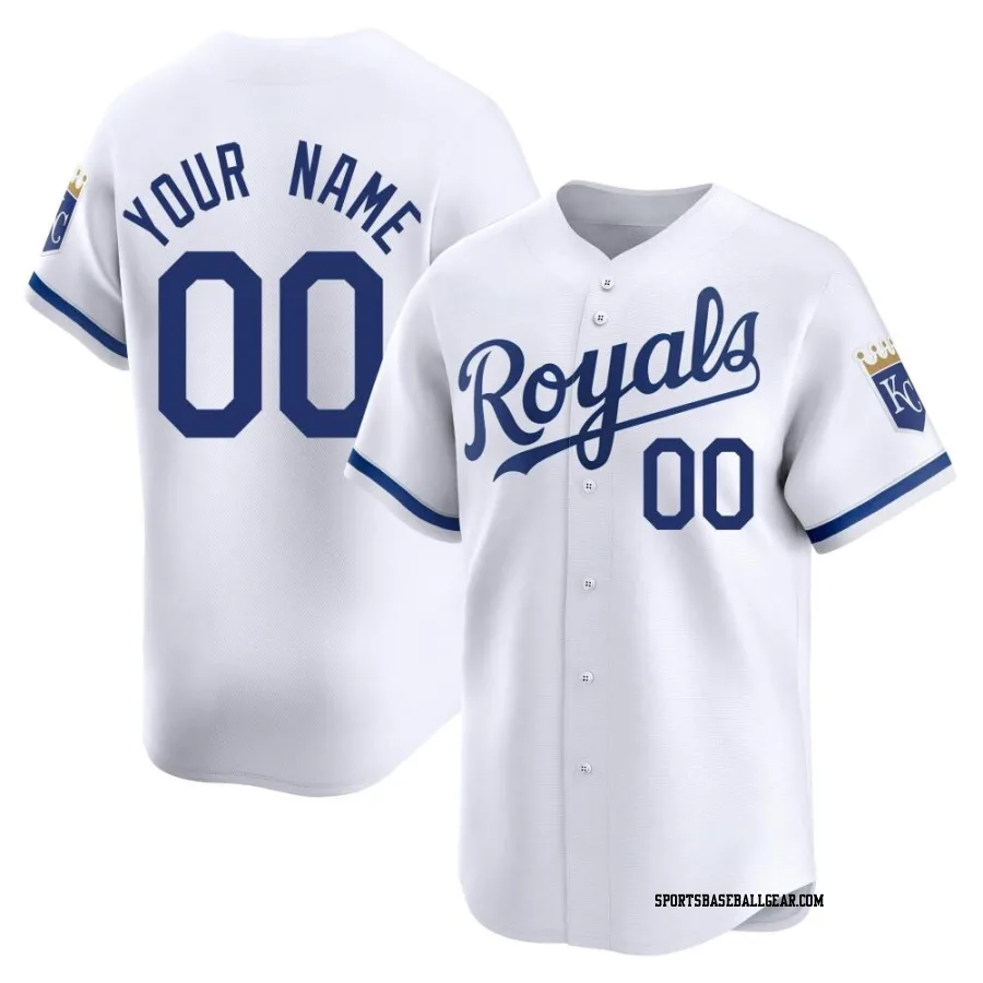 Custom Men's Kansas City Royals White Limited Home Jersey