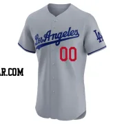 Custom Men's Los Angeles Dodgers Gray Elite Road Jersey