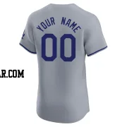 Custom Men's Los Angeles Dodgers Gray Elite Road Jersey