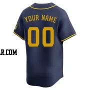 Custom Men's Milwaukee Brewers Navy Limited Alternate Jersey