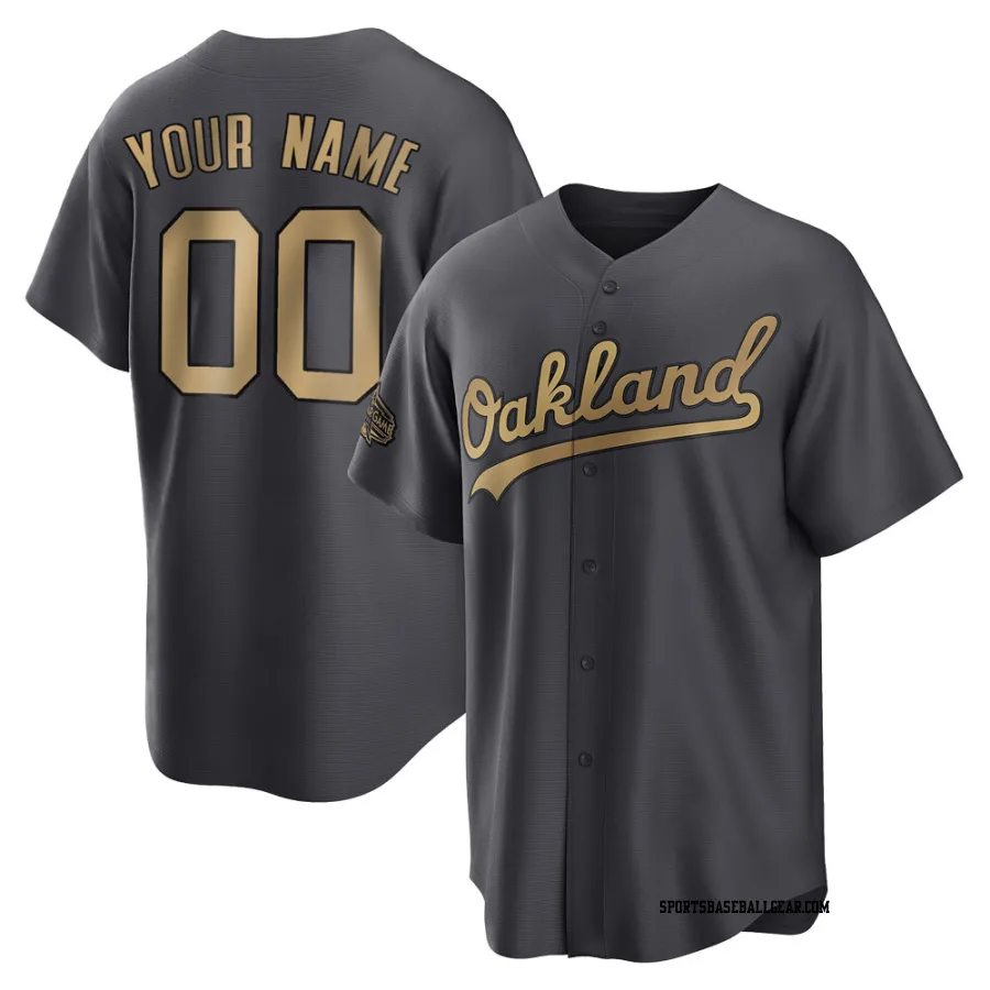 Custom Men's Oakland Athletics Charcoal Game Replica 2022 All-Star Jersey