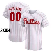 Custom Men's Philadelphia Phillies White Elite Home Jersey