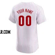 Custom Men's Philadelphia Phillies White Elite Home Jersey