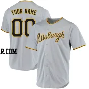 Custom Men's Pittsburgh Pirates Gray Replica Road Jersey