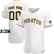 Custom Men's Pittsburgh Pirates White Authentic Home Jersey