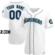 Custom Men's Seattle Mariners White Authentic Home Jersey