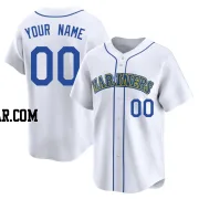 Custom Men's Seattle Mariners White Limited Throwback Cooperstown Collection Jersey