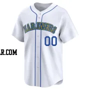 Custom Men's Seattle Mariners White Limited Throwback Cooperstown Collection Jersey