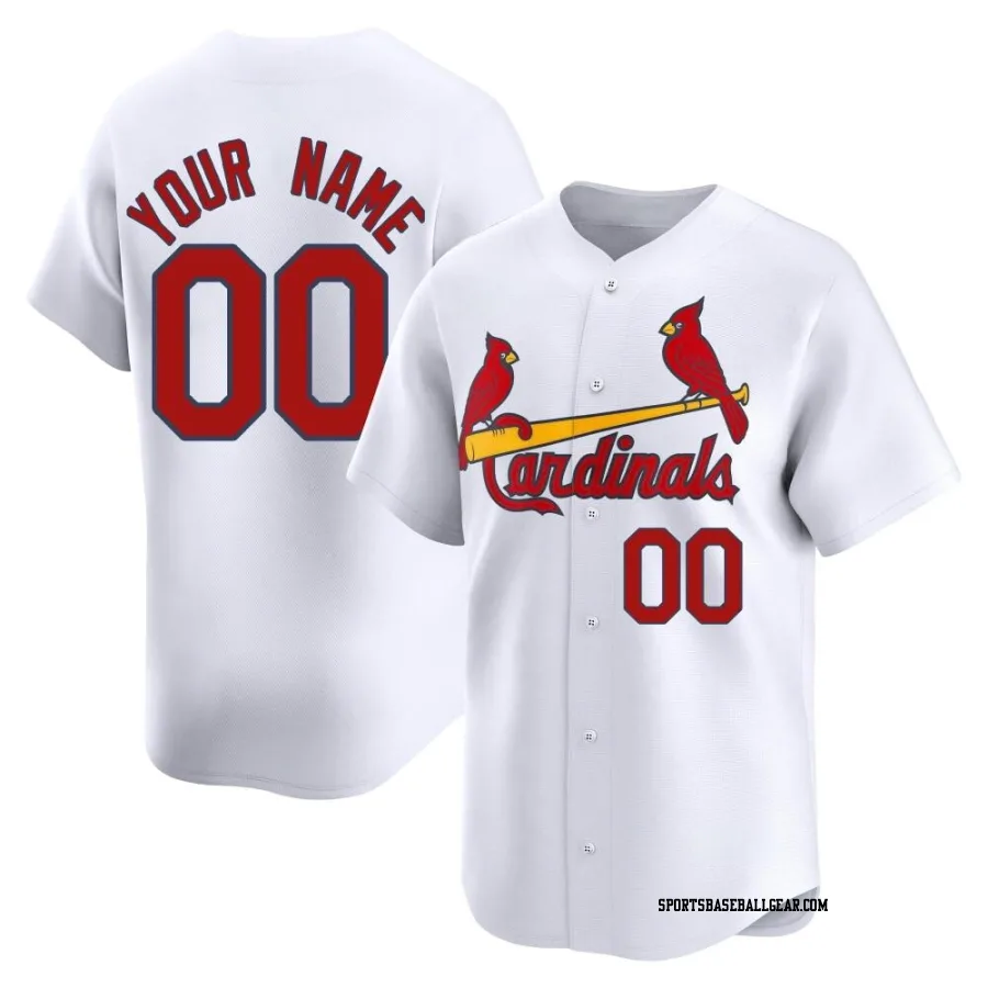 Custom Men's St. Louis Cardinals White Limited Home Jersey