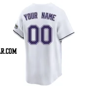 Custom Men's Tampa Bay Rays White Limited Throwback Cooperstown Jersey