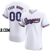 Custom Men's Texas Rangers Gold Elite White 2024 Collection Jersey