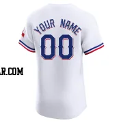 Custom Men's Texas Rangers White Elite Home Jersey