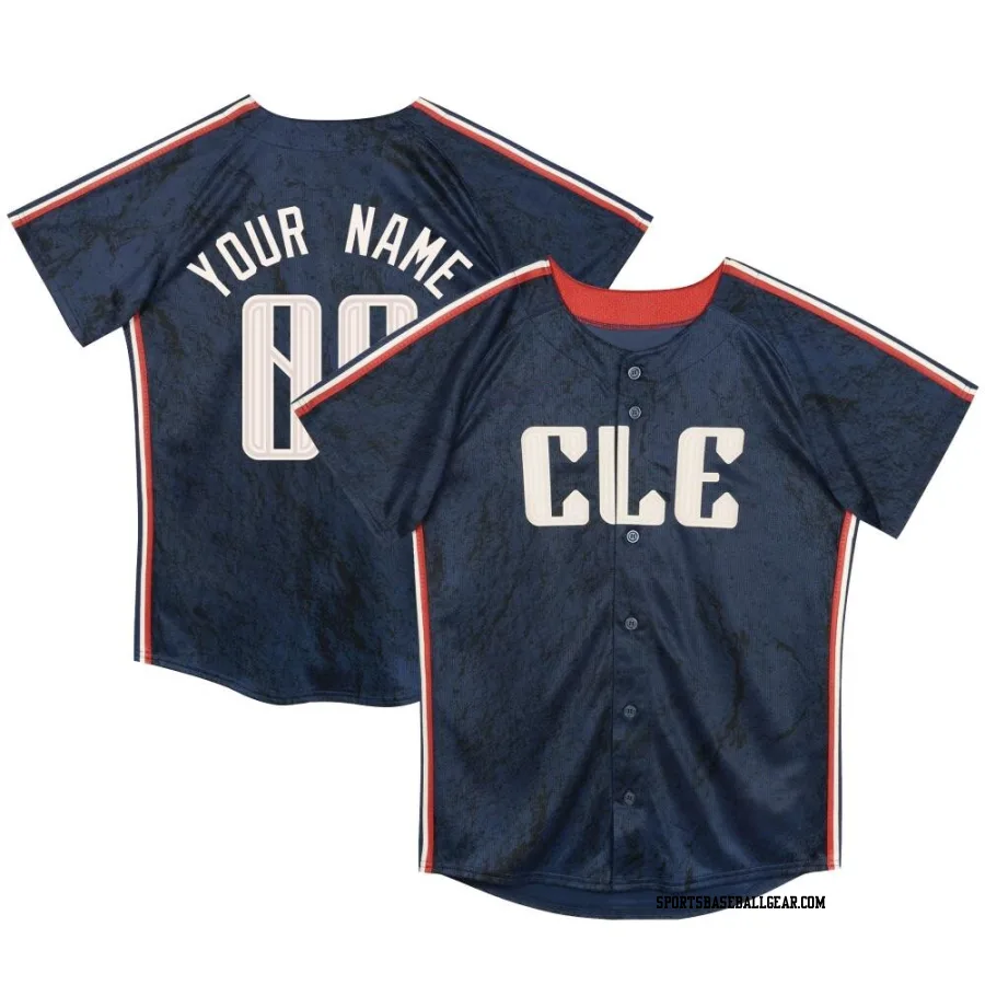 Custom Toddler Cleveland Guardians Navy Limited Preschool & 2024 City Connect Jersey