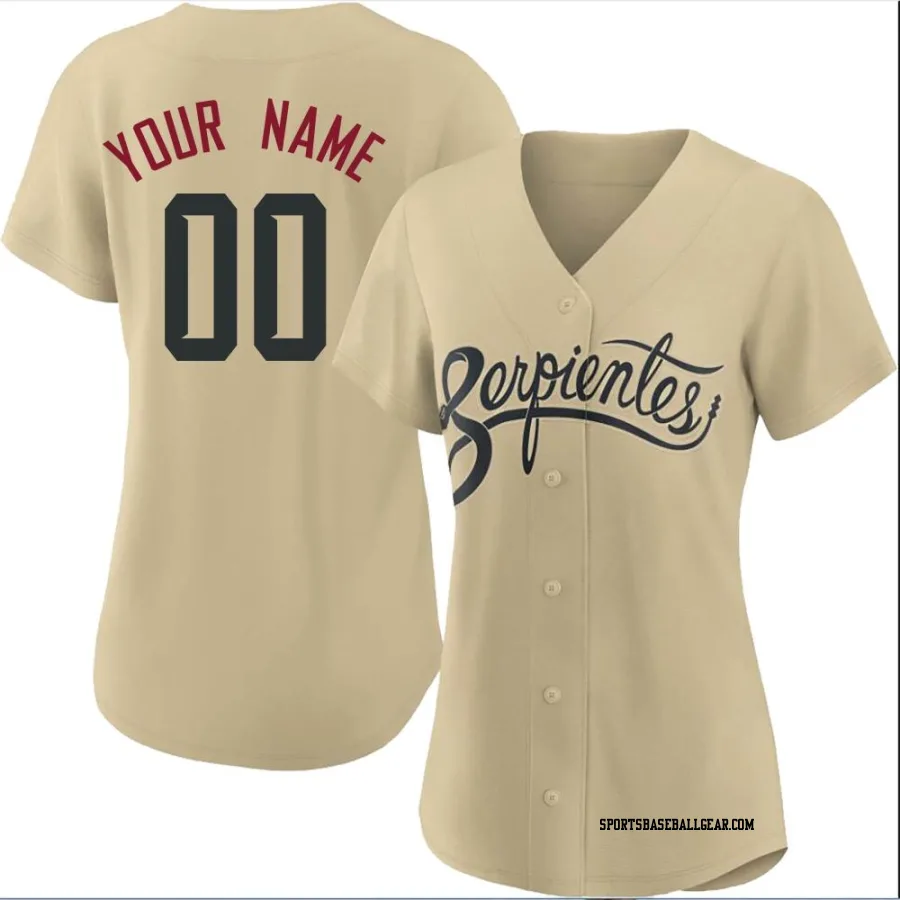Custom Women's Arizona Diamondbacks Gold Authentic 2021 City Connect Cool Base Jersey