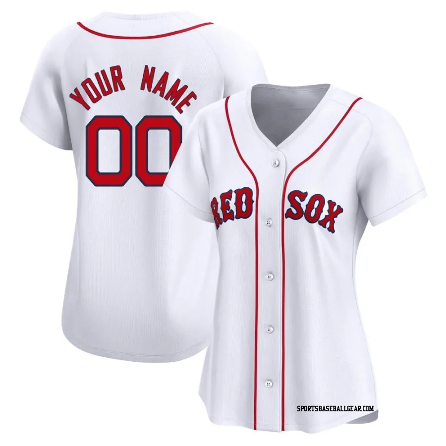 Custom Women's Boston Red Sox White Limited Home Jersey