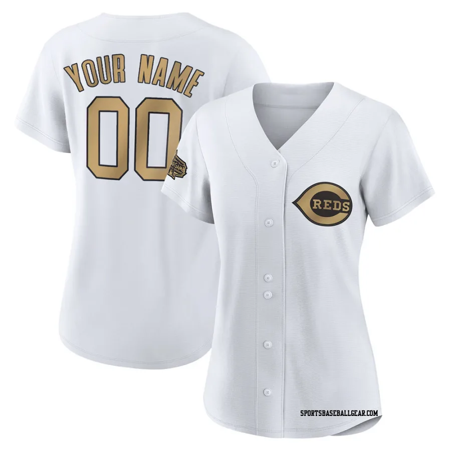 Custom Women's Cincinnati Reds White Game Authentic 2022 All-Star Jersey