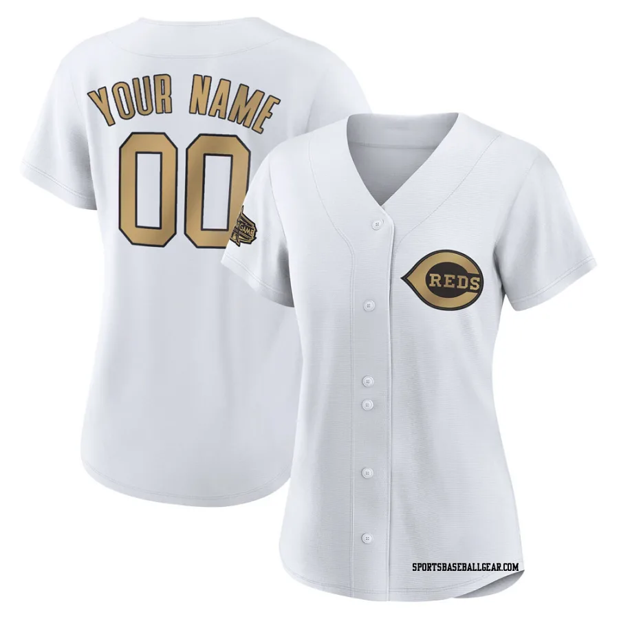 Custom Women's Cincinnati Reds White Game Replica 2022 All-Star Jersey