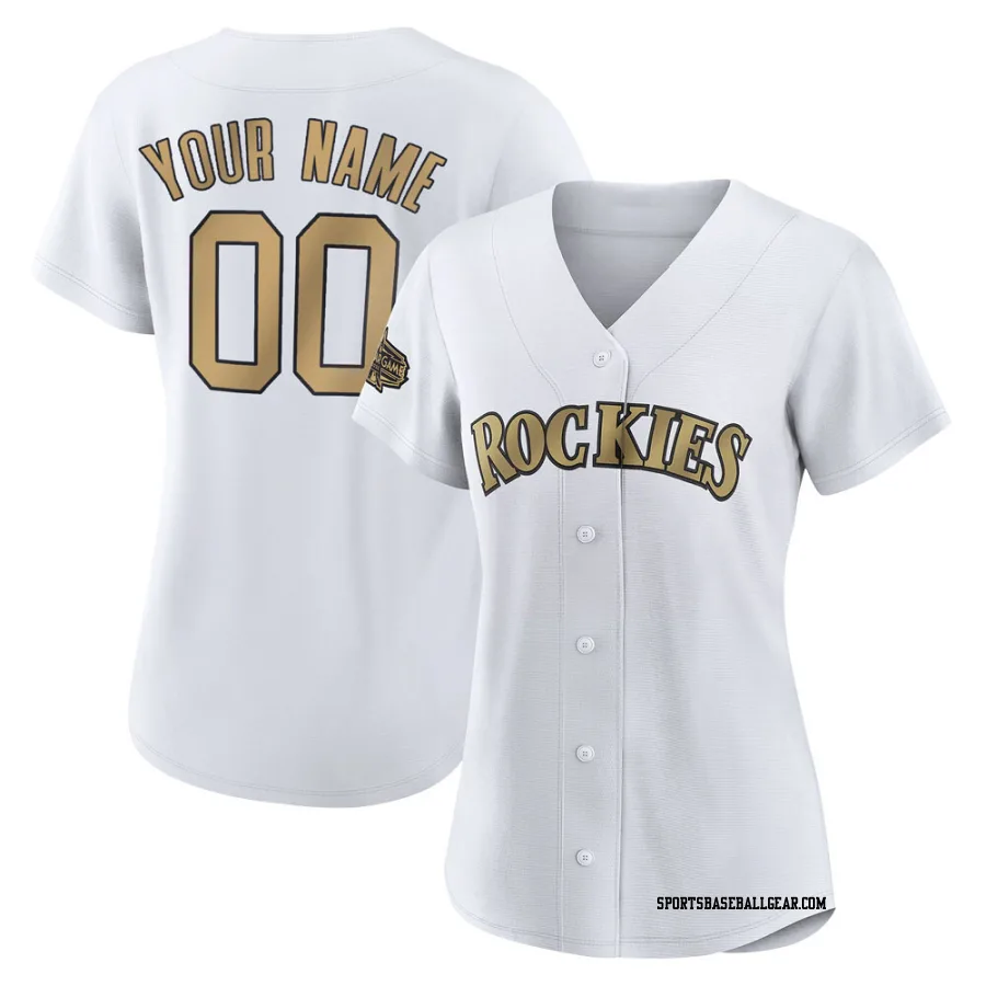 Custom Women's Colorado Rockies White Game Authentic 2022 All-Star Jersey