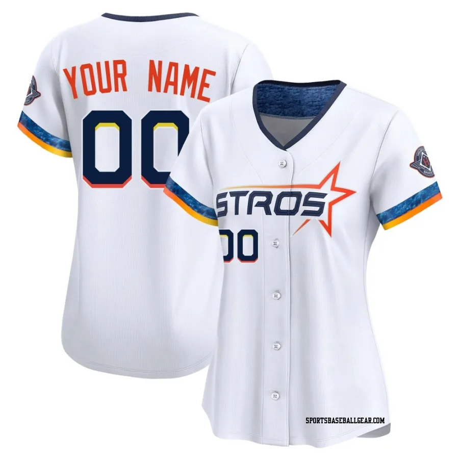 Custom Women's Houston Astros White Limited 2025 City Connect Jersey