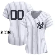 Custom Women's New York Yankees White Limited Yankee Home 2nd Jersey