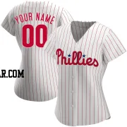 Custom Women's Philadelphia Phillies White Authentic Home Jersey