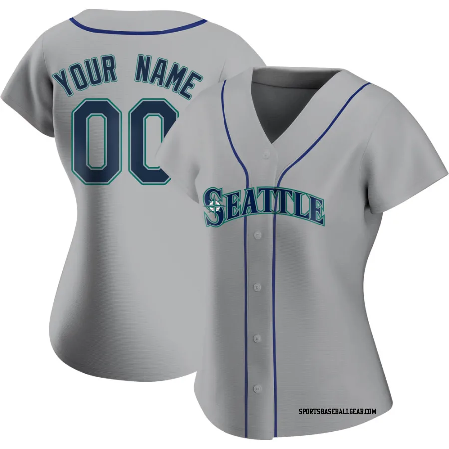 Custom Women's Seattle Mariners Gray Authentic Road Jersey