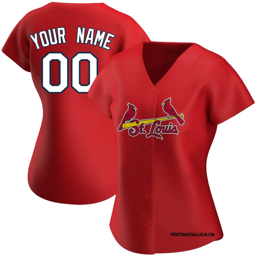 Custom Women's St. Louis Cardinals Red Authentic Alternate Jersey