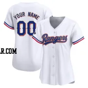Custom Women's Texas Rangers Gold Limited White 2024 Collection Jersey