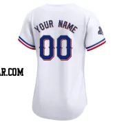 Custom Women's Texas Rangers Gold Limited White 2024 Collection Jersey