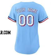 Custom Women's Texas Rangers Light Blue Replica Alternate Jersey