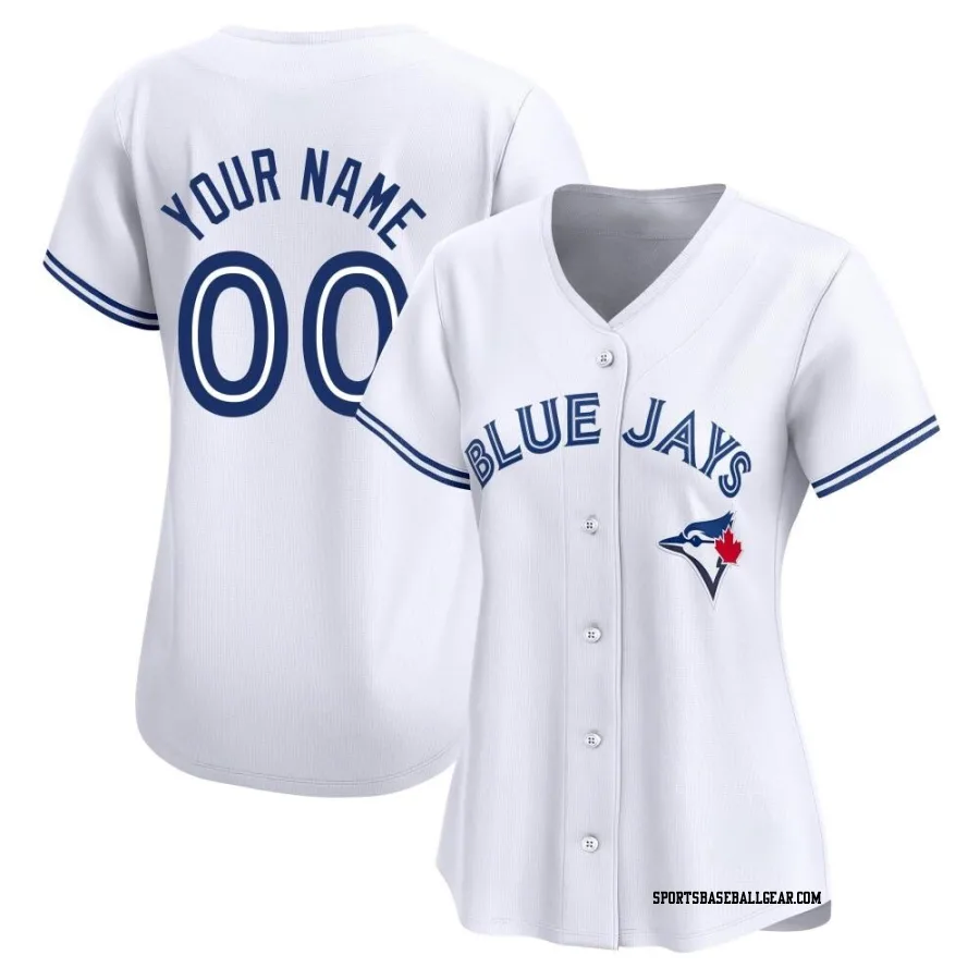 Custom Women's Toronto Blue Jays White Limited Home Jersey