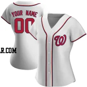 Custom Women's Washington Nationals White Authentic Home Jersey