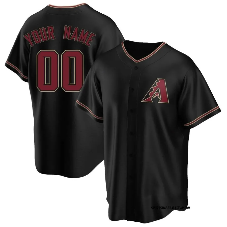 Custom Youth Arizona Diamondbacks Black Replica Alternate Jersey