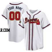 Custom Youth Atlanta Braves Gold Replica White 2022 Program Jersey