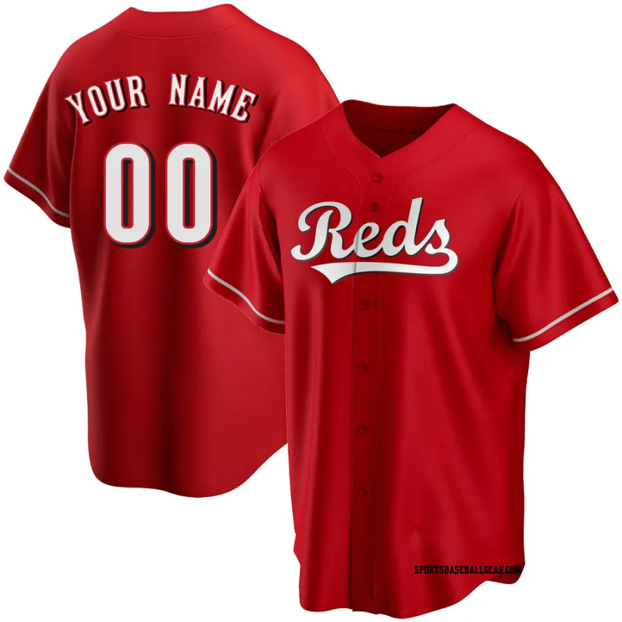 Custom Youth Cincinnati Reds Red Replica Alternate Jersey