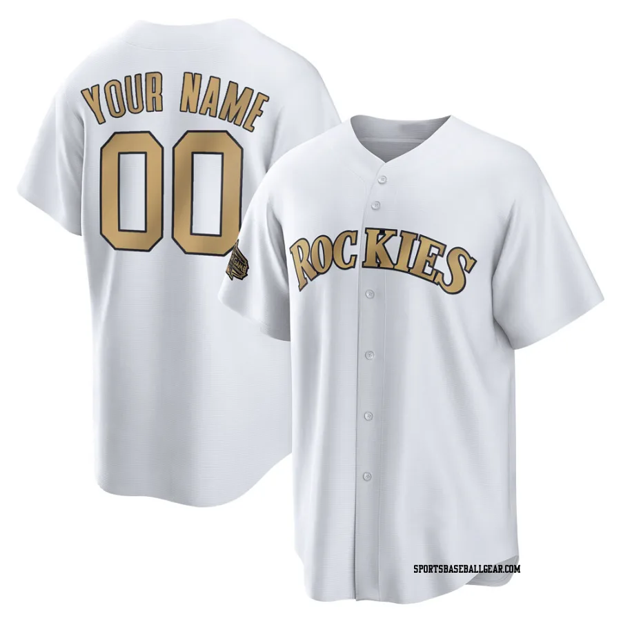 Custom Youth Colorado Rockies White Game Replica 2022 All-Star Jersey