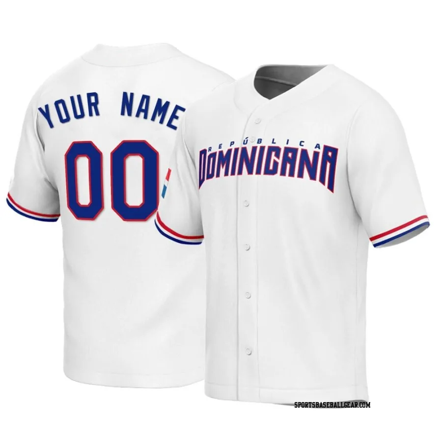 Custom Youth Dominican Republic Baseball White Replica 2023 World Baseball Classic Jersey