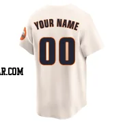 Custom Youth Houston Astros Cream Limited Throwback Cooperstown Collection Jersey